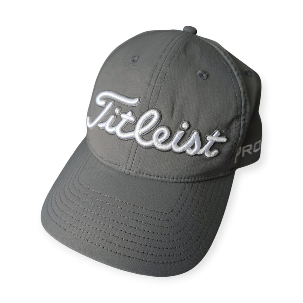 Titleist Pro V1 Footjoy Gray Adjustable Hat Golf Cap Embroidered